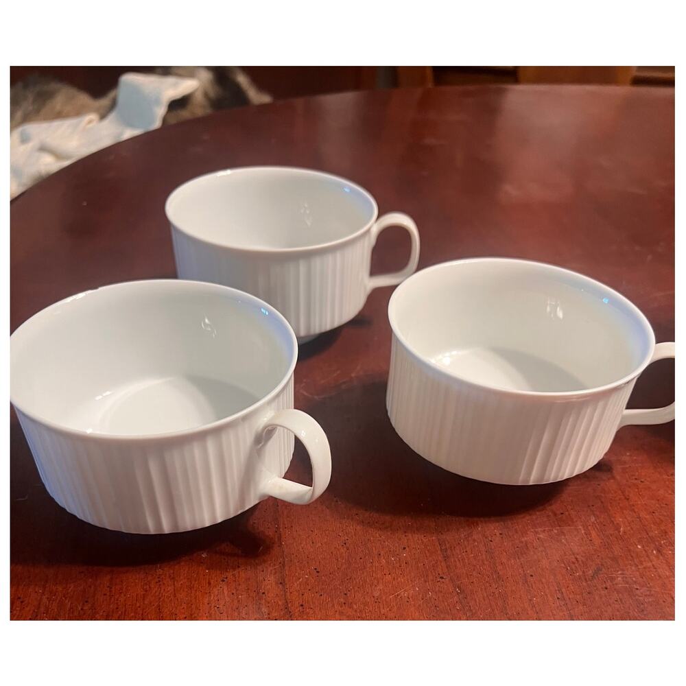 Vintage Rosenthal Studio Line Coffee Cups Set of 3 4.5" x 2.5" White Elegant